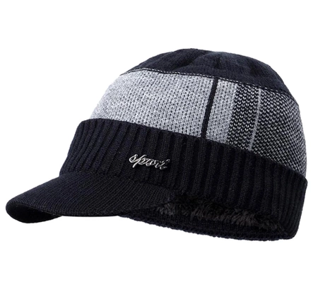 Set de iarna: sapca baseball + cos de fum, tunel izolat barbatesc