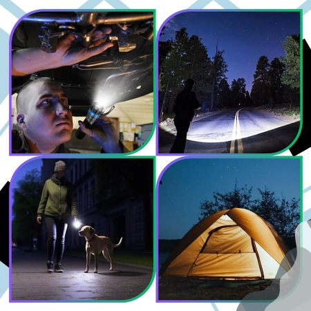 Set complet lanternă LED 4 buc + adaptoare pentru șurubelniță 3 buc