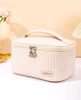 Geanta cosmetica patrata, organizator luminos, elegant din piele ecologica