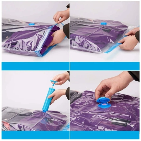 Set 5 buc. genti haine organizator vacuum impermeabil pentru dulap 60 x 80 cm