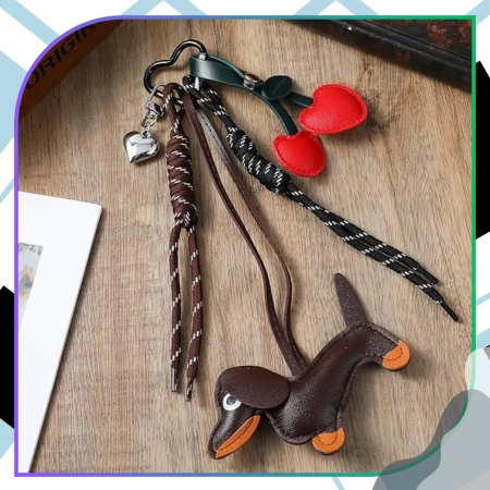 Breloc pentru o pungă de chei, breloc, pandantiv, teckel, inimă, cadou