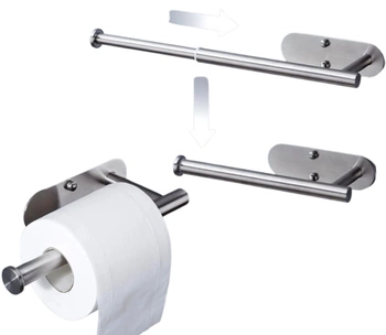 Umeraș cu mâner telescopic autoadeziv argintiu