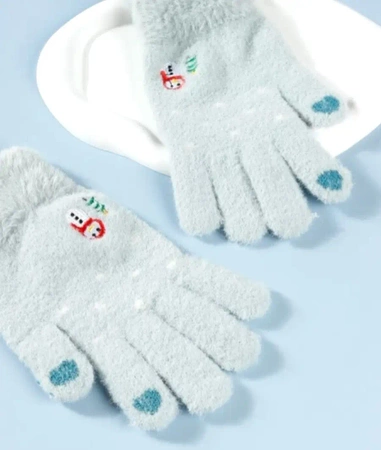 Mănuși calde de iarnă pentru femei, brodate cu model de Crăciun