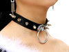 Colier din piele punk guler gotic choker cu vârfuri întunecate