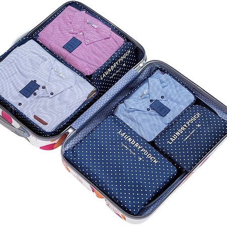 Set de călătorie cu 6 organizatoare de valize punctate