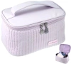 Organizator elegant patrat pentru geanta cosmetica din piele ecologica