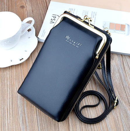 Geanta neagra pentru telefon mini portofel