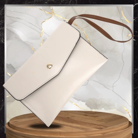 BAD&BAGS geanta de dama din piele clasic crem lacuita shopper