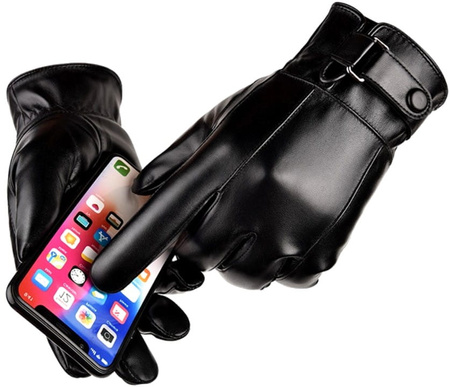 Manusi barbati piele touch, negre, elegante, izolate