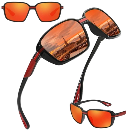 Ochelari sport polarizați SLR pentru ciclism, roșii
