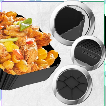 Inserție reutilizabilă din silicon pentru friteuza cu aer, formă de copt 2 buc.