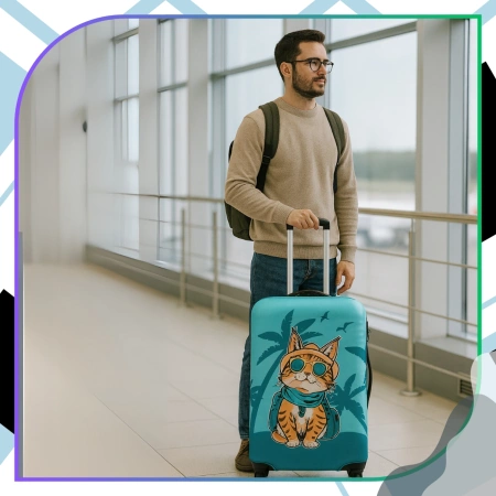 Husa de protectie elastica pentru valiza, bagaj de calatorie, cat