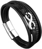 Bratara multi infinity din piele neagra