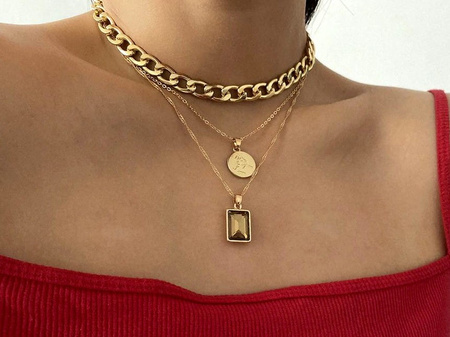 Colier cu lanț cu șocuri multi la modă pentru femei