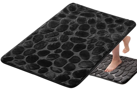 Covoraș absorbant anti-alunecare pentru baie, negru, moale