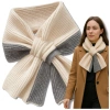 Eșarfă de damă, călduroasă pentru iarnă, bej bicolor cald