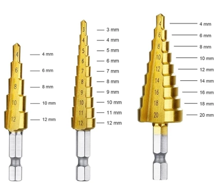 Burghie trepte Burghie din oțel de mare viteză set conic de 3-20 mm