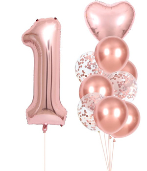 Set de 10 baloane roz pentru ziua de nastere