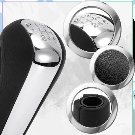 Buton schimbător de viteze Toyota Corolla Yaris Aygo Verso Avensis RAV4 Piele cromată