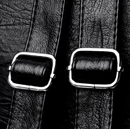 Rucsac urban elegant, negru, din piele ecologică