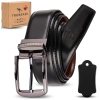 Curea din piele dublă TRESSARI, 120 cm, negru-maro, pentru pantaloni