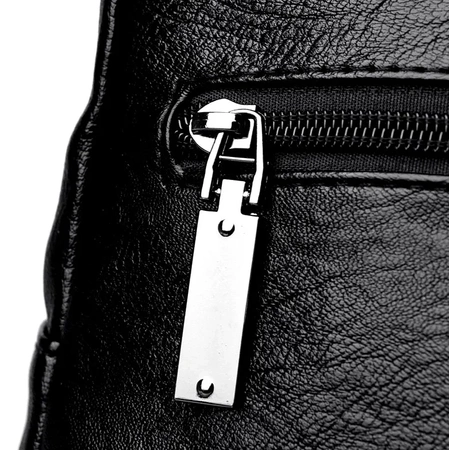 Rucsac urban elegant, negru, din piele ecologică