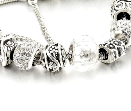 Bratara modulara din argint cu brelocuri de zircon