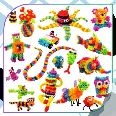 Set mare de capace creative Kolcki cu velcro colorat, 600 buc.