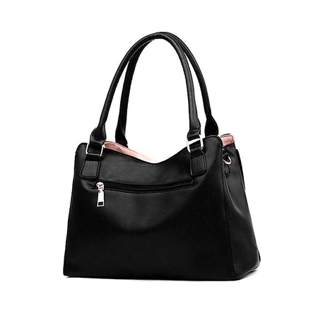 Geanta shopper dama, piele ecologica neagra