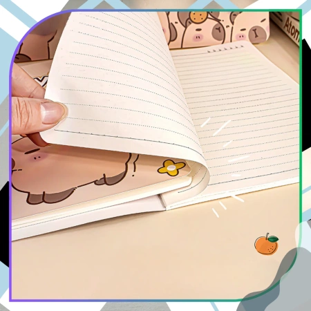 Caiet 4 piese Capybara colorat cu linii 60 pagini A5