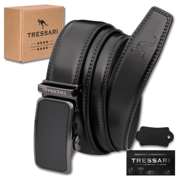 TRESSARI centura barbati 115cm catarama automata piele naturala pentru pantaloni negri