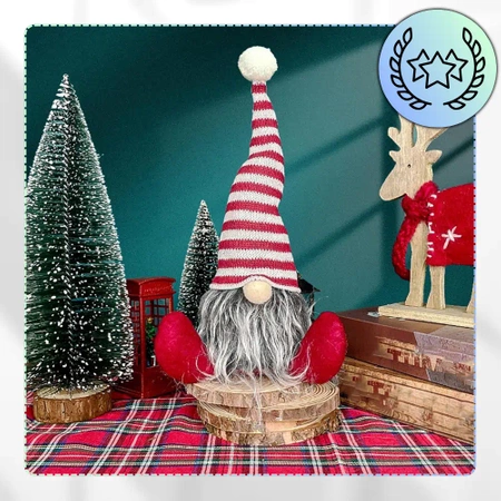 Spiriduș de Crăciun Moș Crăciun 28 cm stând pitic roșu