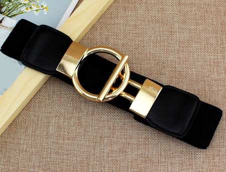 Cureaua de dama neagra pentru o rochie Elastic gold