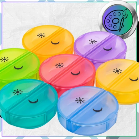 Cutie, casetă, organizator colorat pentru medicamente 7 zile