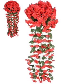 Hanging roșu artificiale iederă alpinism flori decorative 1pc pentru balcon