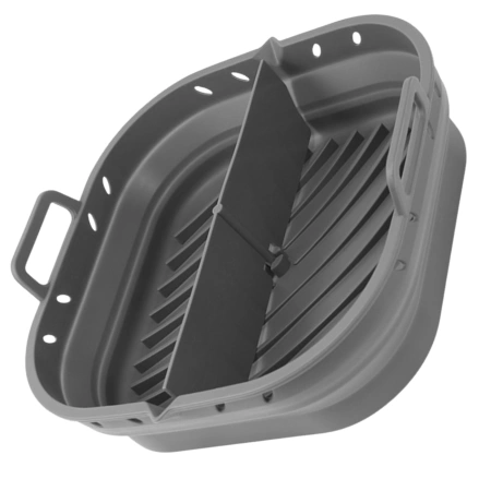 Inserție din silicon pentru friteuză cu aer, tavă de copt reutilizabilă, gri