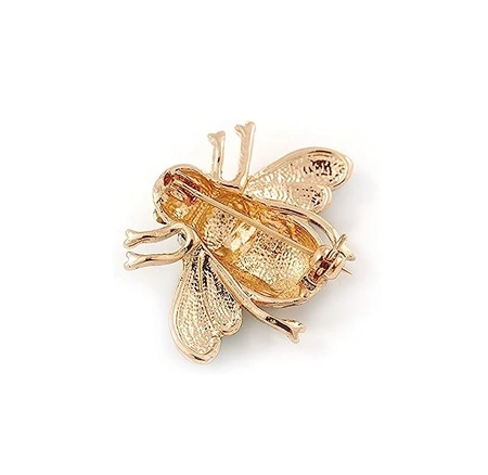 Broșă de albină din aur cu zirconi