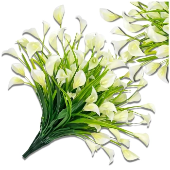 Flori artificiale crini albi decor buchet calla 5buc