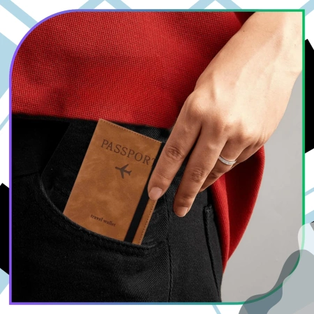 Set de călătorie maro Husă și pandantiv pentru pașaport