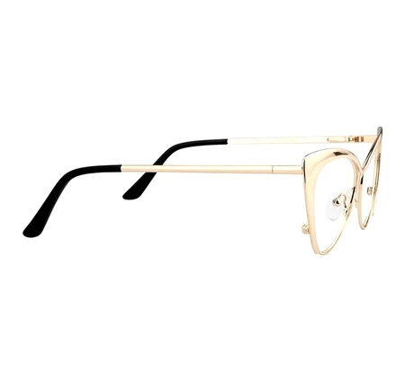 Ochelari eleganti de pisica aurii cu antireflex