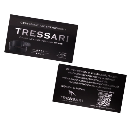 Cureaua automata TRESSARI neagra pentru barbati, 125 cm, pentru pantaloni, piele naturala