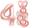 Set de 10 baloane roz pentru a patra aniversare