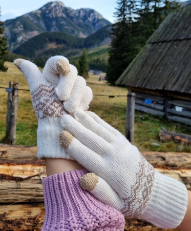 Mănuși de damă, model nordic, atingere, iarnă caldă