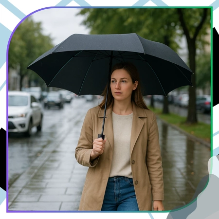 Umbrela pliabila BLACK umbrela automata ANTI-UV