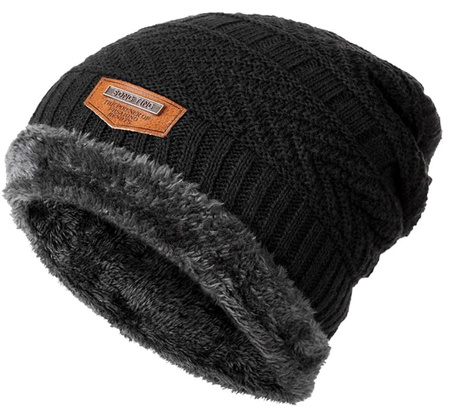 Set barbati: palarie + tunel izolat, negru