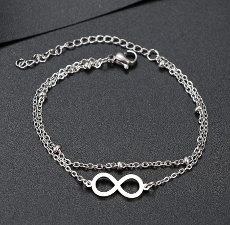 Bratara infinit de argint, otel chirurgical, cifra opt