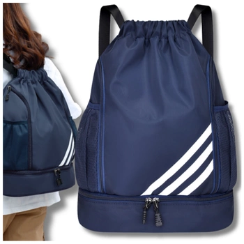 Rucsac sport bleumarin pentru antrenament de gimnastica cu cordon