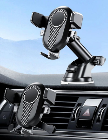 Suport telescopic auto pentru telefon, negru