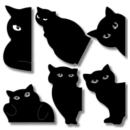 Set de 6 piese marcaj magnetic pisica neagra