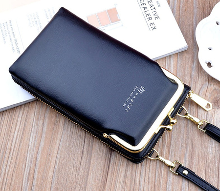 Geanta neagra pentru telefon mini portofel